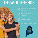 Casco Menstrual Cup & Case - Medical Grade Silicone Period Cup Made in Maine USA, Reusable Menstrual Cup (Standard2 - High Cervix/Post Childbirth)
