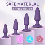 Silicone Anal Plug, Pack Of 4 Butt Plugs Training Set For Beginners Advanced Users, Prostate Sex Toys For Men,Women Couples(Purple)