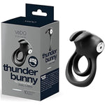 Thunder Bunny Vibrator, Rechargeable Vibrating Couples Double C-Ring, Clitoral Stimulation, 10 Vibration Mode Adult Sex Toy (Black)
