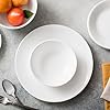 Vitrelle 18-Piece Service for 6 Dinnerware Set, Triple Layer Glass and Chip Resistant, Lightweight Round Plates and Bowls Set, Winter Frost White