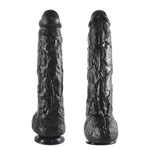 17.3 Inch Long Realistic Huge Thick Dildo + Electric Shock Wand Vibrator