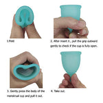 4pcs Menstrual Cup with 1 pc Sterilize Cup,Menstrual Cup Holder, Storing Period Cup(Blue and White)