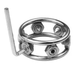 Stainless Steel Penis Ring Metal Cock Ring With 6 Adjustable Screws For Penis Restraint Punishment Stimulation Pleasure Cockring For Men Bdsm Male Sex Toys (1.77 In)