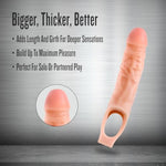 Performance - Ultra Soft X5 Plus 9 Inch Penis Sheath Extender - Extend Your Penis 0.5" - Thicken Up To 1.5"- Realistic Textured Cock Sleeve - Girth Enhancer Sex Toy For Men - Beige