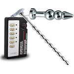 Men'S Multi-Bead Urethral Plug Sex Toy Electric Shock Anal Plug Massage Masturbation Device Electric Shock Set With 4 Stimulation Modes