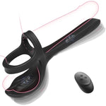 Double Penetration Sex Toys For Couples, 3-In-1 Vibrating Cock Ring With 10 Modes, Anal Toys Anal Dildo Vibrator Butt Plug, Testicles Vaginal Stimulator, Adult Toy, Sex Things For Couples Kinky