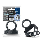 Performance Vs7 Silicone C Ring & Ball Strap - Puria Platinum Cured Silicone - Stainless Steel 3 Position Nickel Free Snaps - Harder Erections. Last Longer - Penis Enhancing Sex Toy