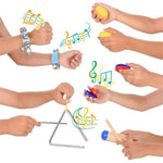 Musical Instruments Set Of 16 Pcs - Toddler Educational & Musical Percussion For Kids - With Tambourine, Maracas & Castanets & More To Fine Motor Skills - 3+ Years Olds