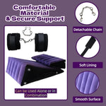 Sex Wedge Pillow Cushion Pillow Sofa 2Pcs Set With Handcuffs Sex Aid Ramp Inflatable Combination Supportive Wedge Posture Versatile Cushion Toys Body Support Pad For Couples