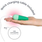 Private Pleasure Bullet Vibrator, Made Of Body-Safe Silicone, Quiet Mode, 10 Settings, Rechargeable & Waterproof, Hygiene & Privacy Cover, Green