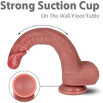 9.05 Inches Huge Flesh Lifelike Dildo - Realistic Skin Texture, Thick Liquid Silicone With Powerful Suction Cup - Adult Sex Toys For Couples, Men, Women