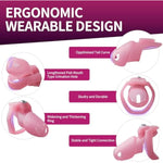 Ht-V5 Male Chastity Cage - Lightweight Resin Male Chastity Cage With Click&Lock Key | Ergonomic Design| Bondage Gear &Adult Sex Toy For Men – Includes 5 Ring Sizes (Pink, Nub)