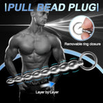 Penis Plug With Ring Stainless Steel Pull Bead Urethral Dilator Kits Stimulation Masturbation Anal Toys For Men (M)