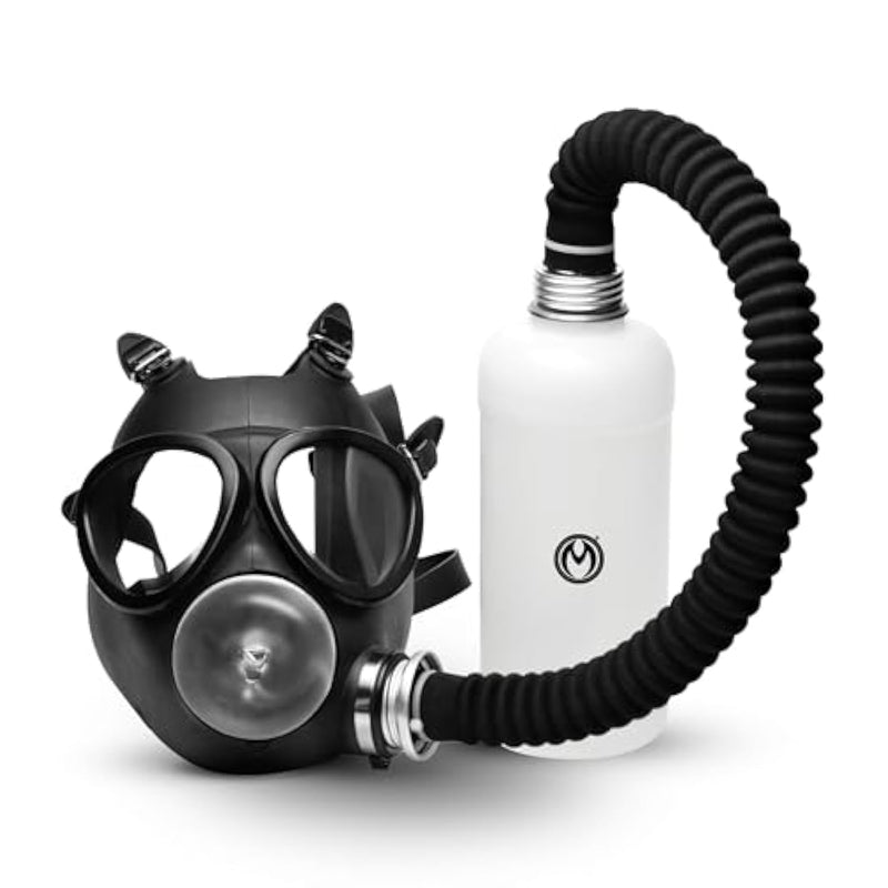 Overload Stroker Gas Mask Kit For Beginners, Men, Women, & Couples. Masturbator Sleeve And Adjustable Head Straps. Hose And Aroma Bottle. One-Way Breathing Valve. 3 Piece Set, Black.