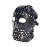 Leather Rivet Bondage Head Masks - Fetish Sex Toys Eyes Hollow Out Head Hood Cosplay Sm Restraint Masks