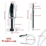 Analplug Catheter Dilator Men Anal And Penis Plugs Silicone Catheter,2-In-1 Urethral Sound Enema Stainless Steel Hollow Urethral Inflow Anus Plug Sex Toys