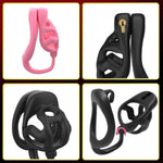 Chastity Cages With Hooks Male Sex Toys Cock Cage Includes 3 Different Rings 3D Printed Skeletonized Penis Cage Is Lightweight And Breathable Chastity Device For Men'S Penis Restraints (B-S,Black)