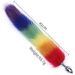 Fox Tail Anal Butt Plug Sex Adult Toys Flirting Tools For Couples Cosplay &Sm Role Play Gradient (Rainbow)