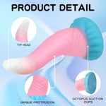 7" Silicone Colorful Cute Anal Dildo, Anal Dildos With Strong Suction Cup Anal Prostate Vaginal G-Spot Sex Toys For Beginners To Advanced Users