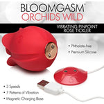 Bloomgasm Orchids Wild Vibrating Pinpoint Rose Tickler For Women & Couples. Premium Silicone With Powerful Vibrating Pinpoint Stimulation & Rechargeable Rose Vibrator. Red.