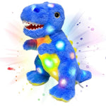 Light-Up Plush Blue Dinosaur Led Stuffed Animal Birthday Christmas T-Rex Plushies Toy Gifts For Kids Toddler Girls, 12.5"