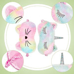 3 Pcs Kids Sleep Mask, Cat,Unicorn, Rainbow
