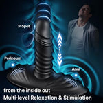 Prostate Massager Anal Toys, Riding Grinding Anal Dildo Vibrator Butt Plug, Relaxation Gifts Male Sex Toys for Men with 9 Vibrations 3 Thrusting Dildo Anal Plug AI APP Remote Control