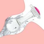 Glass Anal Butt Plug Sex Toys Crystal Anal Trainer With Diamond Transparent Butt Plug Anal Sex Toy For Women Men Couples Anal Expander Training Anal Dildo Anal Toy Anal Plug (L)