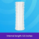 Clear Textured Male Masturbator - Soft Plastic - Latex & Phthalate Free - Beginner Friendly