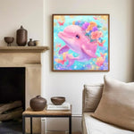 Dolphin Paint by Numbers Kit for Kids, 8x8 inch Artwork