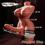 Realistic Shemale Sex Doll Torso - Transsexual Lifelike Sex Dolls with Huge Flexible Dildo, Tight Anal, Big Soft Breasts, Sex Toys for Women Men Gay Couples Masturbation, 22lb Unisex Masturbator