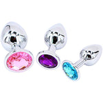 Steel Jeweled Butt Anal Plug Large Medium Small Training Sets