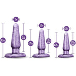 B Yours Anal Trainer Kit Three Sizes Tapered Head Beginners Butt Plug Sex Toy For Men Couples Women Purple Swirl