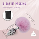 Rabbit Tail Anal Plug?Metal Spiral Buttplug?Anal Sex Toys For Men,Women And Beginners And Advanced Users,Plug Anal For Couples?Pink Anal Toys For Dress Up Party(Large Pink)