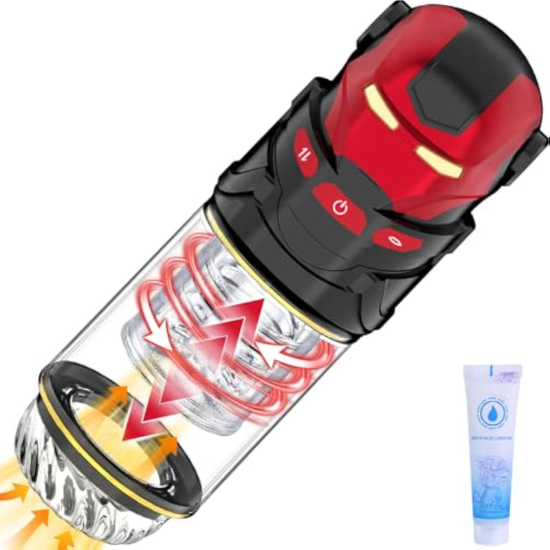 Automatic Male Masturbator Cup Sex Toys For Men With 9 Thrusting & 9 Rotating & 4 Suction Modes-3D Realistic Textured Vagina Hands Free Pocket Pussy Deep Blowjob Stroker For Male Masturbation