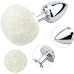 Small Anal Plug, Rabbit Bunny Tail Anal Plug For Cosplay, Butt Plug Adult Sex Toys For Sexual Enjoyment (White-Small)