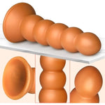 5 Sizes Anal Beads Butt Plug G-Spot Dildo Soft Prostate Massager Vaginal Stimulation Strong Suction Cup Liquid Silicone Anal Stretcher Adult Sex Toys (M)
