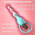 Vibrating Anal Beads Anal Plug With 10 Vibration Modes, Vibrating Butt Plug Sex Toys For Beginner, Anal Sex Toys Waterproof Bullet Vibrator, Flexible Silicone Anal Beads For Men, Women And Couples