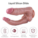 9.25" Realistic Double Dildo, 7.18" Insertable Dual-Density Silicone Dildo with KlicLok System, Dual Use Pussy Anal Penis, Hands-Free Play Soft Sex Toy - Intermediate Series