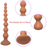 Long Anal Beads Anal Plug With 8 Anal Balls Ultra Soft Anal Chain Butt Plug With Strong Suction Cup Flexible Anal Sex Toys Anal Trainer For Men Women Couples Anal Toys (Skin Color, L)