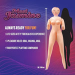 Blush X5 Men Sweet Jasmine 5'3" Life-Size Inflatable Sex Doll, 3 Penetrable Holes, Realistic Pvc Oral, Anal & Vaginal Stroker, Double Trouble Masturbator Compatible Doll Adult Sex Toy For Men -(Beige)