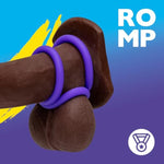 ROMP Remix Penis Ring Set | 3 Different Sized Cock Rings for Long Lasting Stronger Erections | Adult Sex Toys for Men & Couples Pleasure | Stretchy Silicone Stimulation Device | Waterproof | Purple