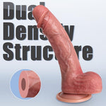 8.3" Dual Density Liquid Silicone Dildo with Strong Suction Cup