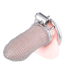 Sex Toys Penis Cage With Invisible Lock And 2 Keys Male Chastity Device With Mesh Design Cutout For Breathability Cock Cages Made Of Mesh Metal For Bondage To Man (1.77In,L)