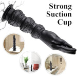 Black Fist Dildo Silicone,13.1In Realistic Hand Dildo With Hand Free Suction Cup,Huge Dildo Anal Fisting For Men Women