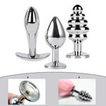 Sexy Fox Tail Plug Tail Anal Butt Plug With 3 Interchangeable Metal Anal Plug Cosplay Butt Plug Tail Plug Sex Toys Cute Role Play Fox Tail Anal Plug Tails For Women Man Beginners Trainer