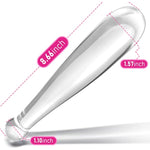 Glass Butt Plug Anal Dildo Pleasure G-Spot Wand Baseball Bat Shaped Double Ended Dildo Prostate Massager Fetish Masturbation Sex Toy For Women Men (L) Transparent