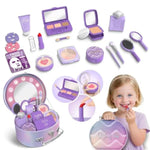Kids Makeup Kit For Girls, 17-Piece Washable Children'S Cosmetics, Safe And Non-Toxic, Gift Set, Pretend Play Toy, Christmas And Birthday Gift, Suitable For Girls Aged 3-12