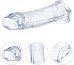Super Big New Soft Silicone Sleeve Extension Sheath Extender for Men Male Enhancement Extension Sleeve Girth Best Gift (Transparent+, 8 inch)