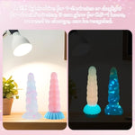 Adult Anal Sex Toy Liquid Silicone G Spot Dildo Glow In The Dark Anal Toys Huge Butt Plug For Adult Men And Women (S,Pink)